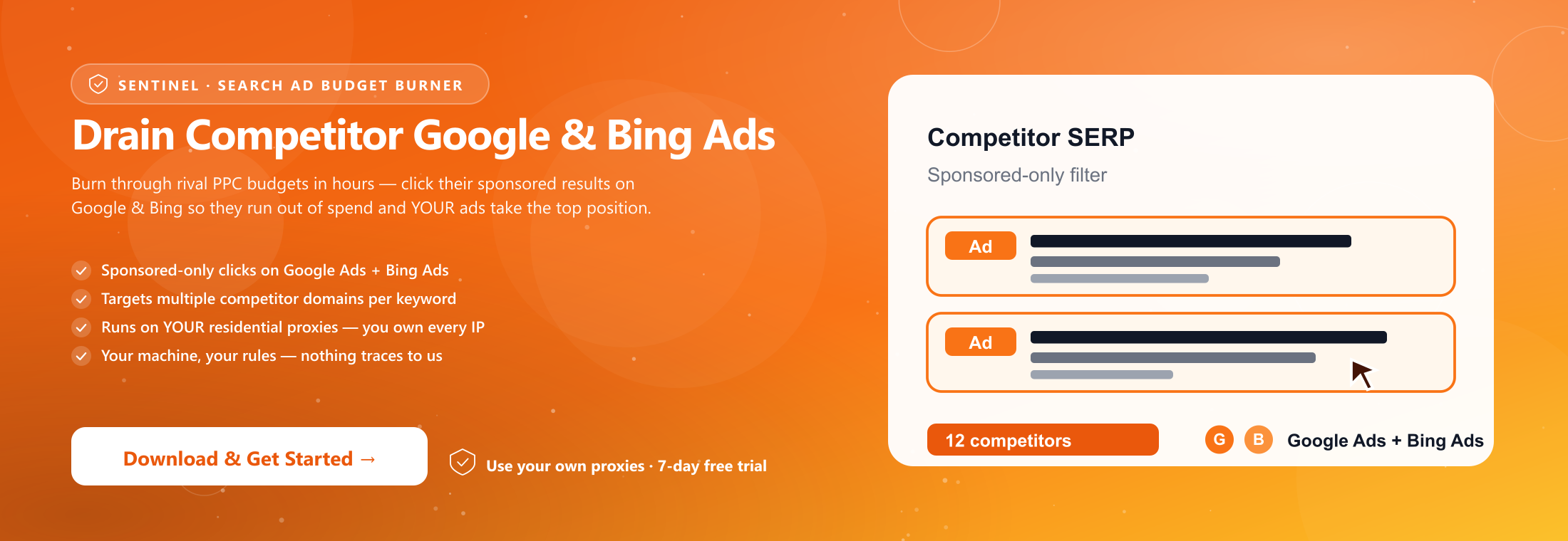 competitor's paid ads clicker bot to exhaust their budget